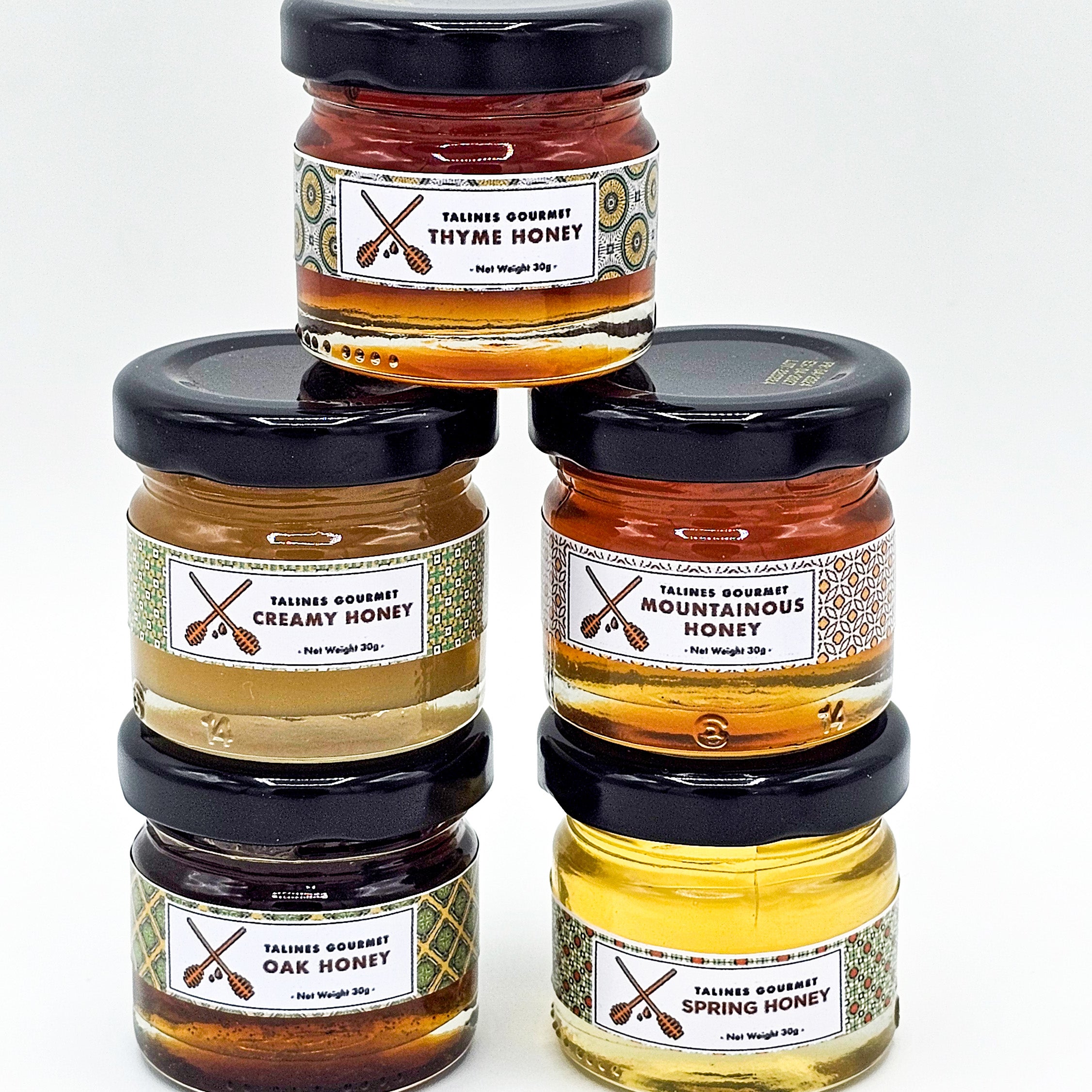 Mini Honey Lovers Assortment - 5 Flavors, 30g Each